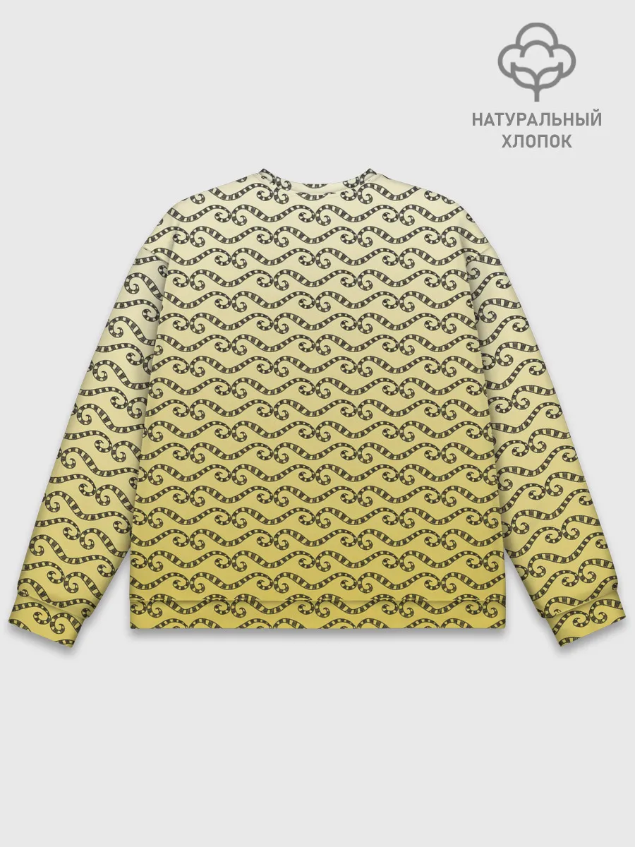 Мужской свитшот базовый / рисованный узор усы червячки