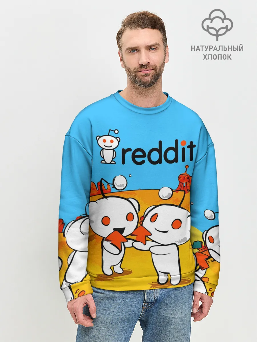 Мужской свитшот базовый / REDDIT / РЕДДИТ / UPVOTE ART
