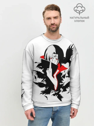 Мужской свитшот базовый / Человек и вороны аниме