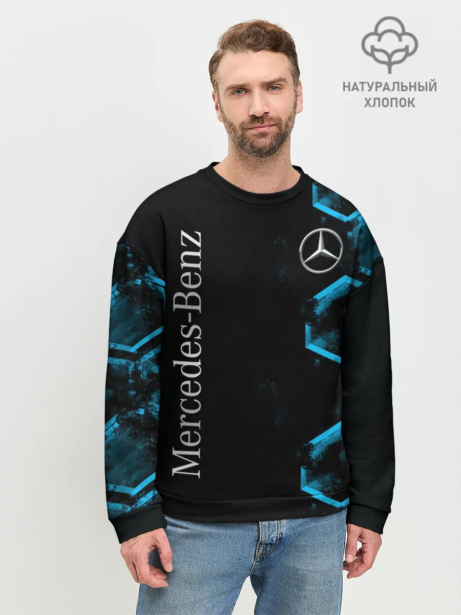Мужской свитшот базовый / Mercedes | Мерседес | Неон