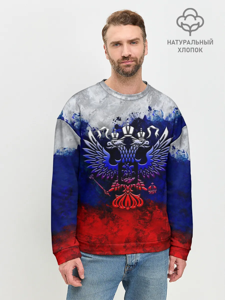 Мужской свитшот базовый / Россия | Russia | Герб