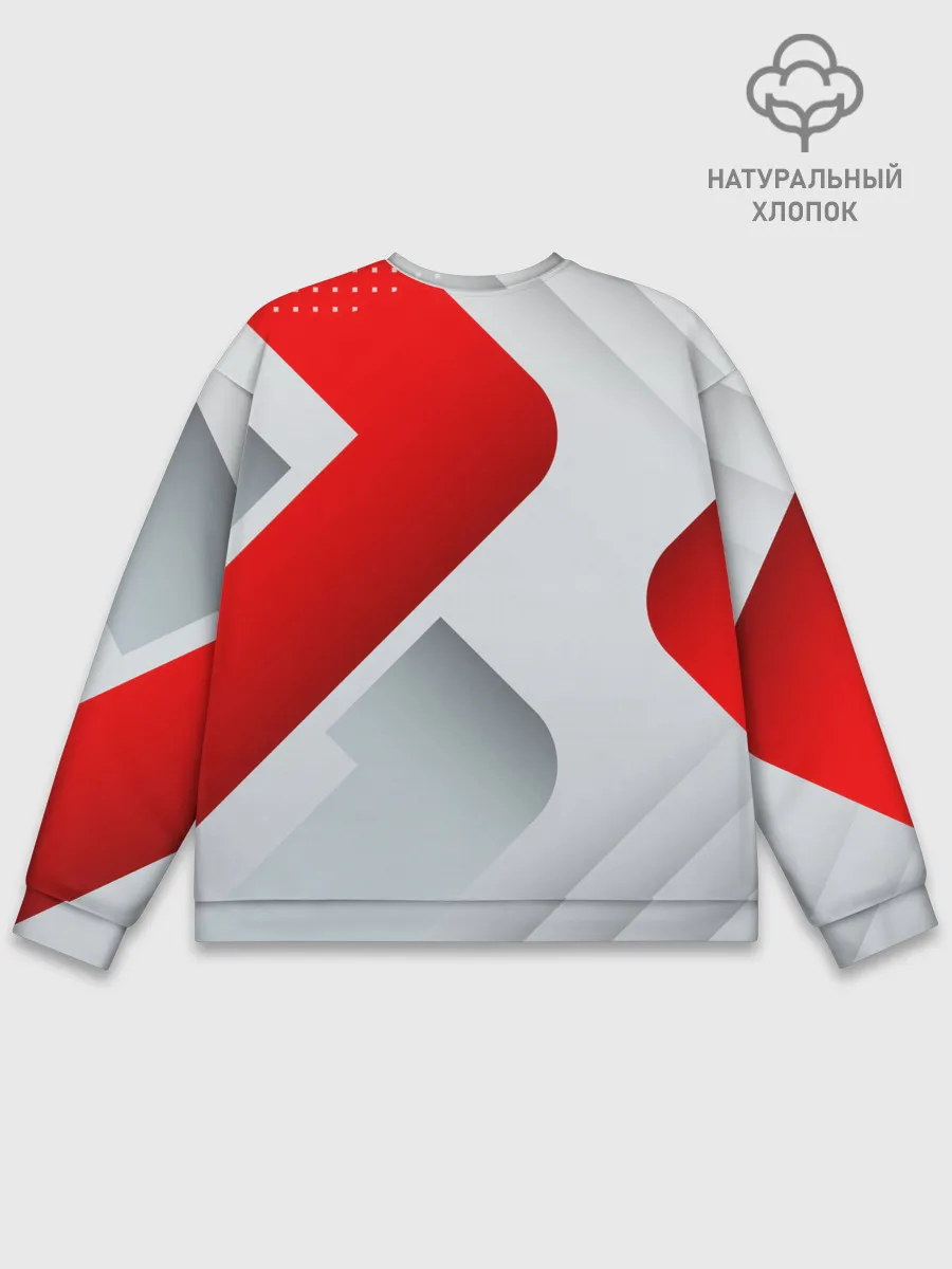 Мужской свитшот базовый / 3D SPORT STYLE RED / WHITE