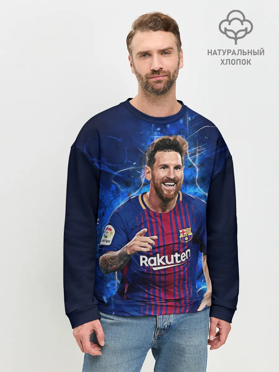 Мужской свитшот базовый / Лионель Месси | Барселона | 10