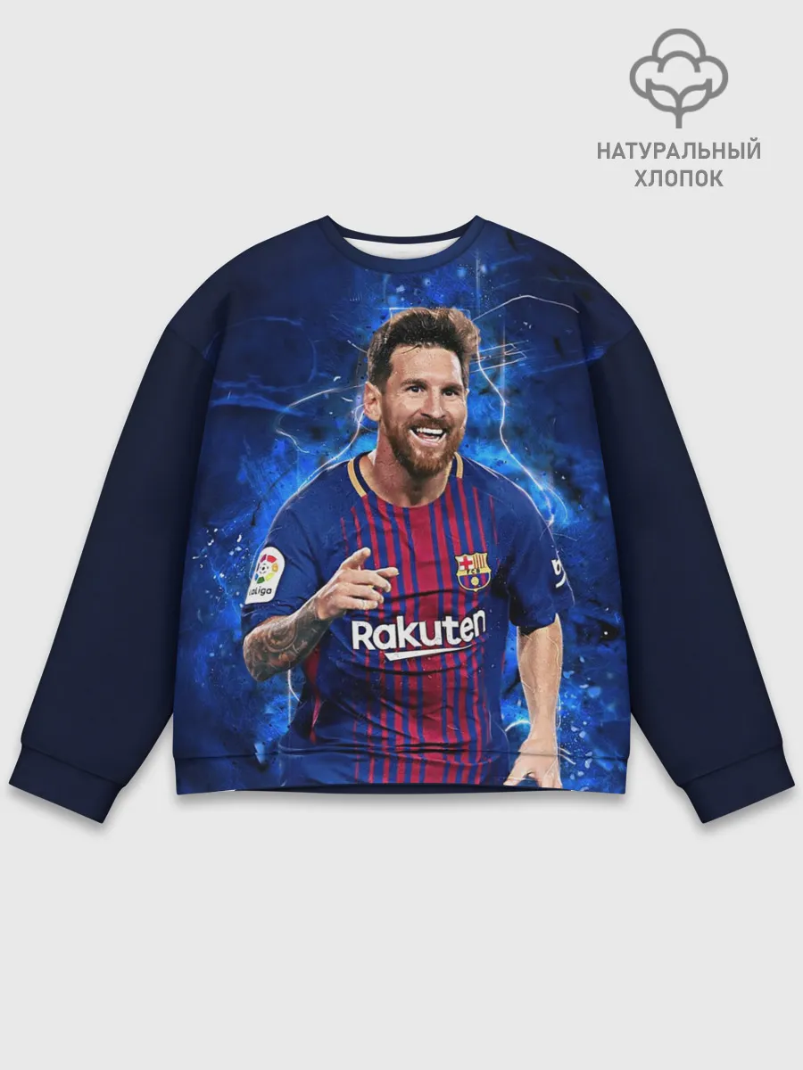 Мужской свитшот базовый / Лионель Месси | Барселона | 10