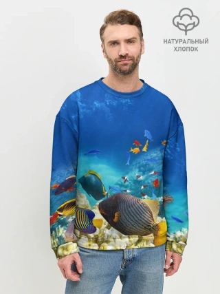 Мужской свитшот базовый / Морской мир