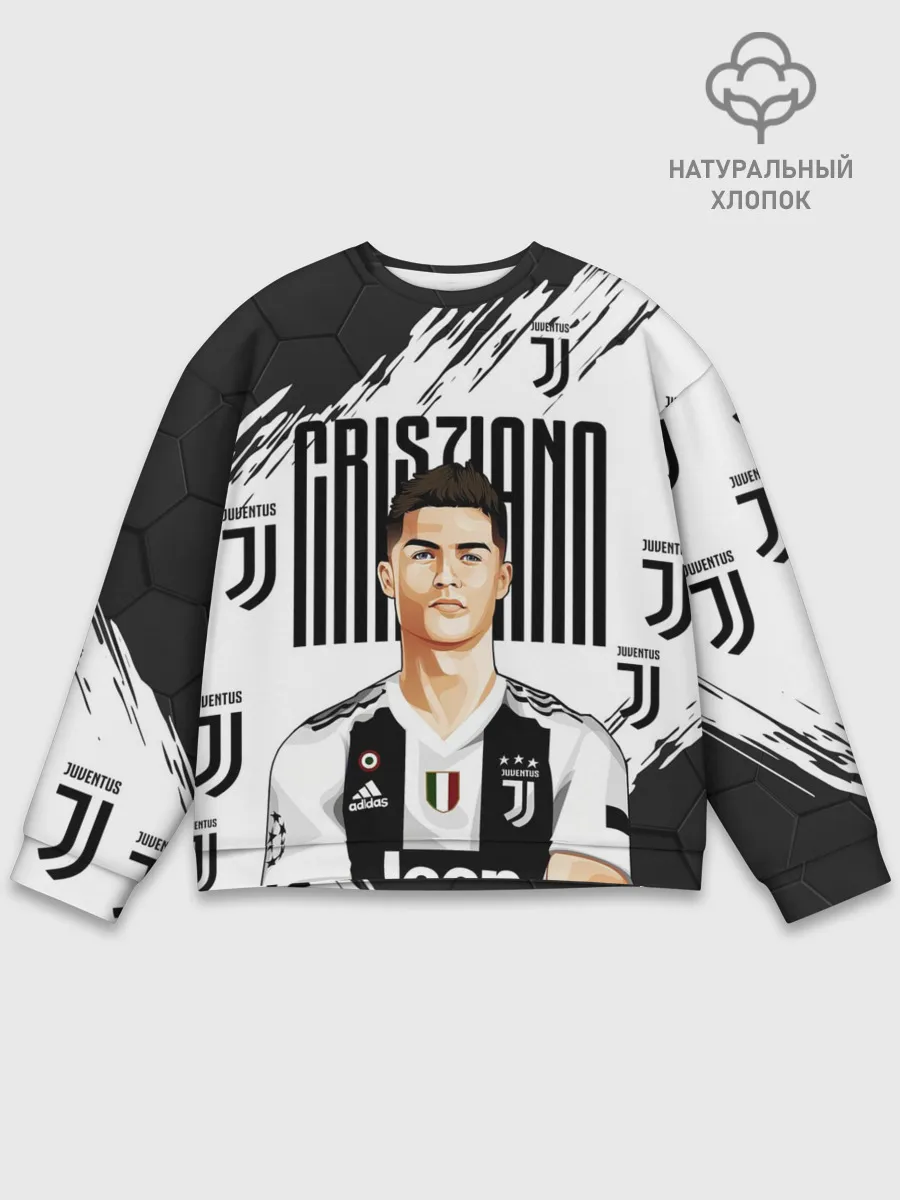 Мужской свитшот базовый / КРИШТИАНУ РОНАЛДУ / ЮВЕНТУС