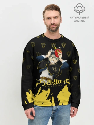 Мужской свитшот базовый / Аста в маске демона | Чёрный Клевер