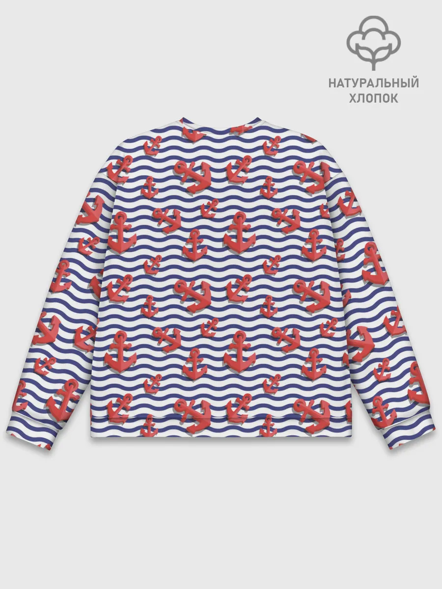 Мужской свитшот базовый / Красные якоря