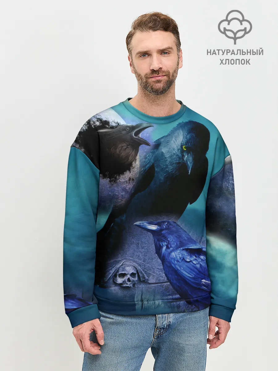 Мужской свитшот базовый / Мистические вороны | Crows