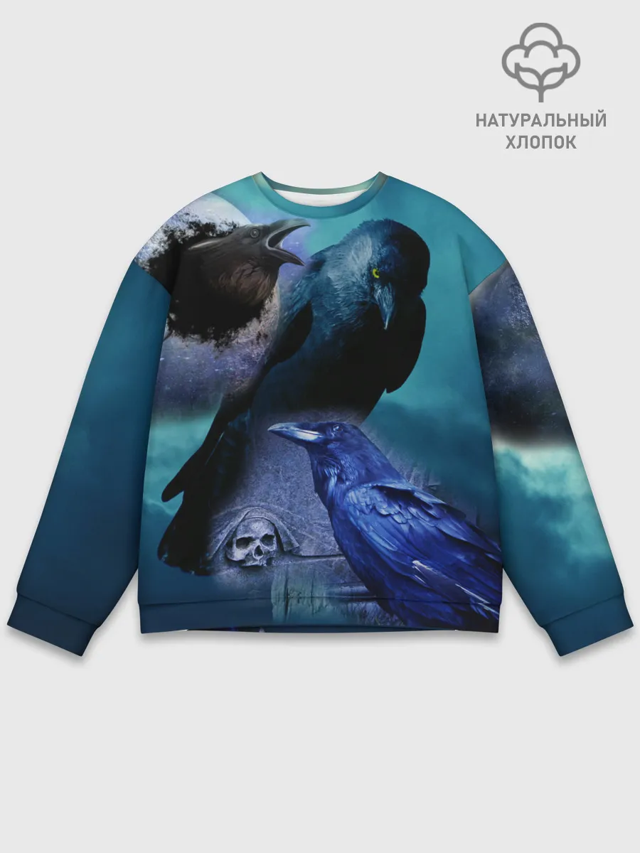 Мужской свитшот базовый / Мистические вороны | Crows