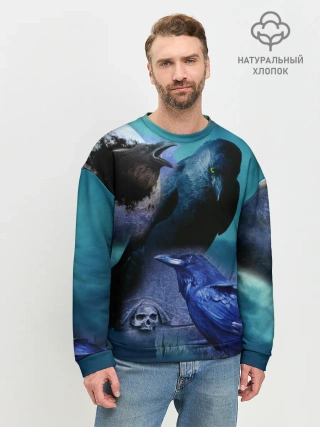 Мужской свитшот базовый / Мистические вороны | Crows