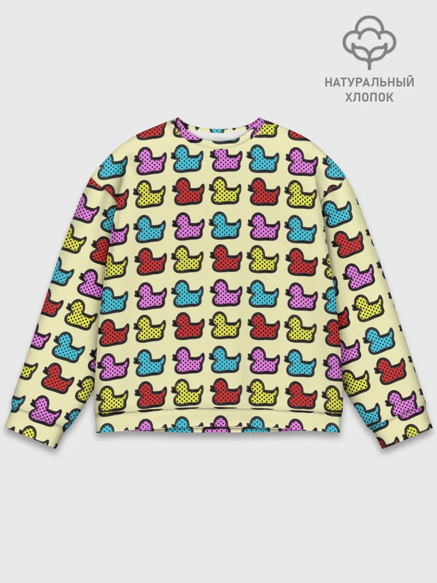 Мужской свитшот базовый / Утиный фон | Утки | Ducks