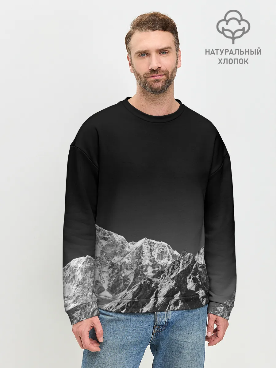 Мужской свитшот базовый / ГОРЫ В МОЕМ СЕРДЦЕ | КАМУФЛЯЖ