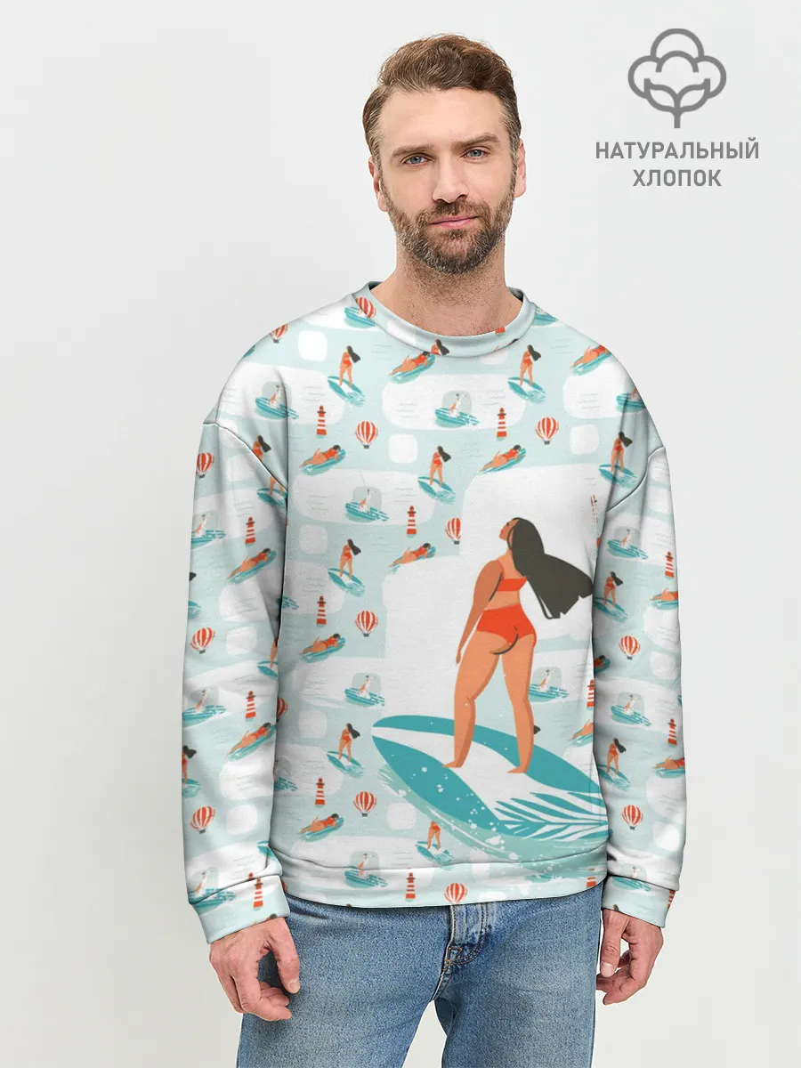 Мужской свитшот базовый / Серфингистка