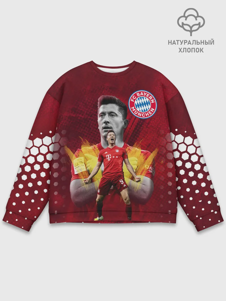 Мужской свитшот базовый / РОБЕРТ ЛЕВАНДОВСКИ / БАВАРИЯ