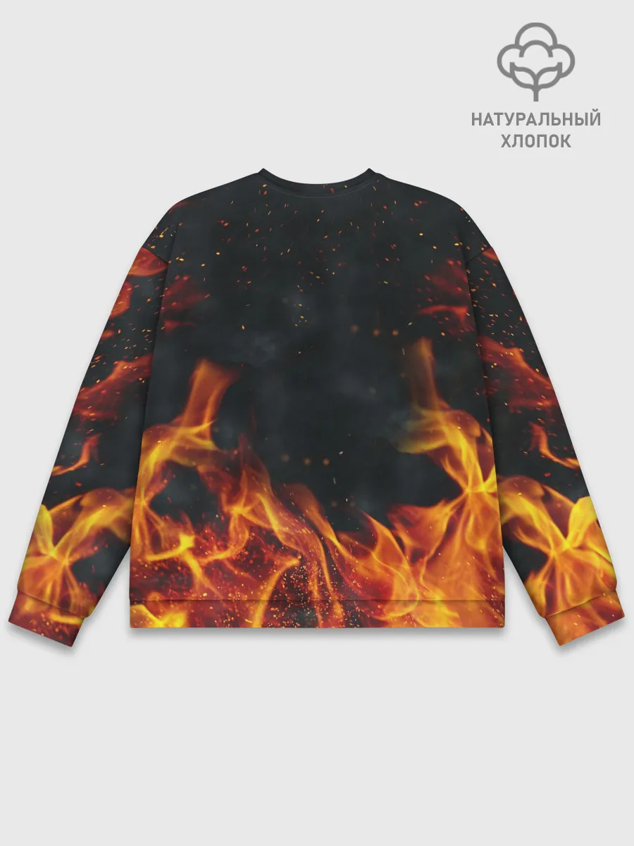 Мужской свитшот базовый / РОБЕРТ ЛЕВАНДОВСКИ / ОГОНЬ