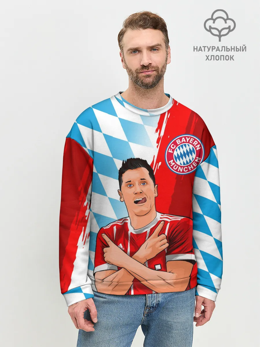 Мужской свитшот базовый / РОБЕРТ ЛЕВАНДОВСКИ / БАВАРИЯ