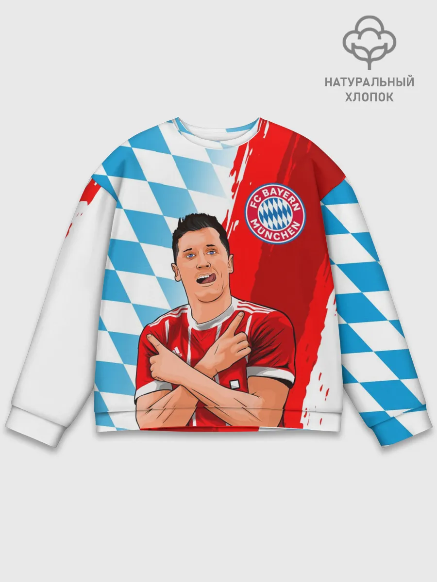 Мужской свитшот базовый / РОБЕРТ ЛЕВАНДОВСКИ / БАВАРИЯ
