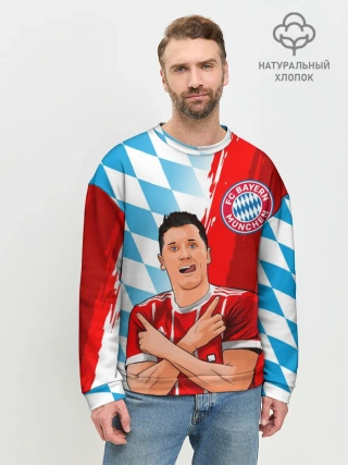 Мужской свитшот базовый / РОБЕРТ ЛЕВАНДОВСКИ / БАВАРИЯ