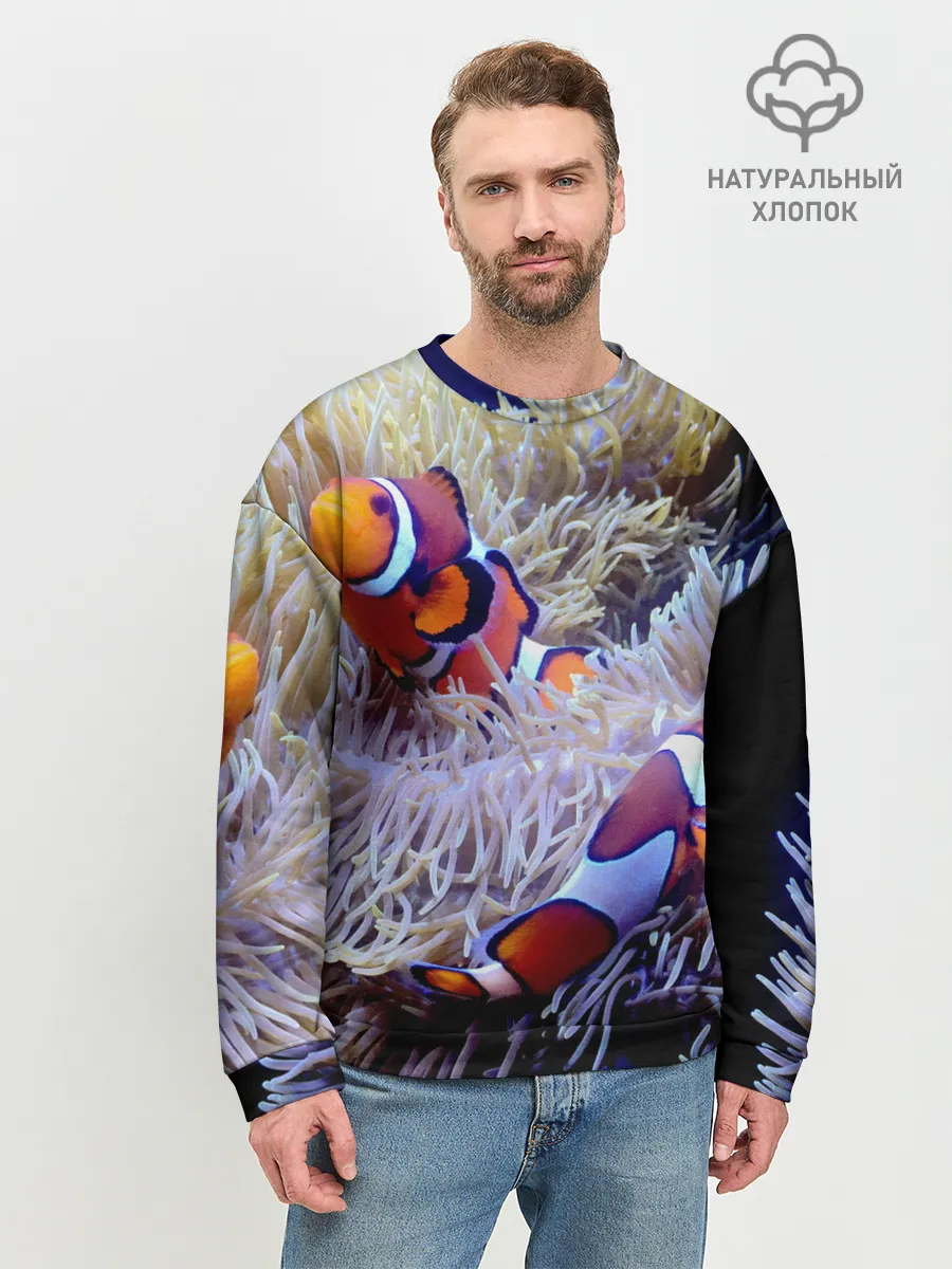Мужской свитшот базовый / Клоуны в актинии