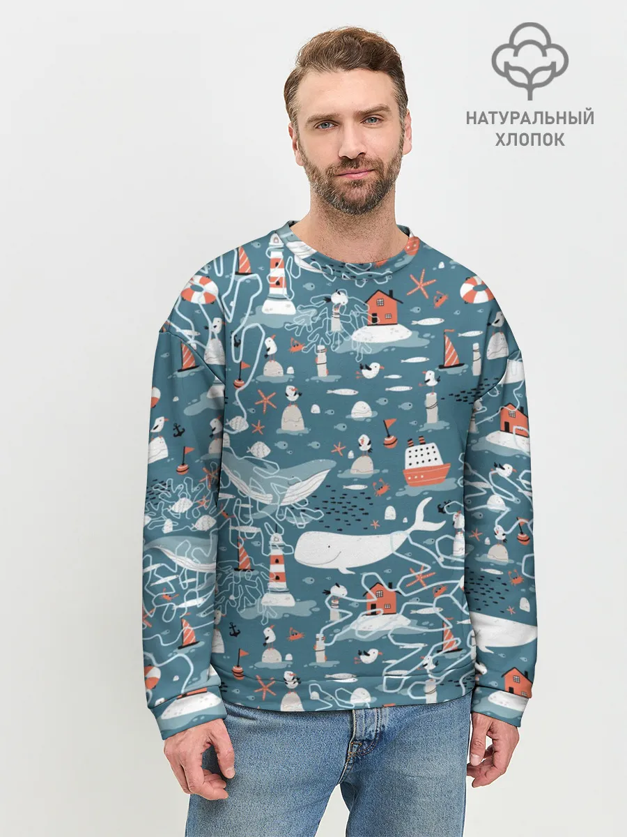 Мужской свитшот базовый / Море и его жители