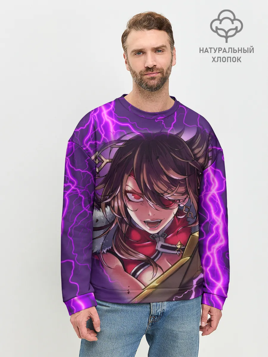 Мужской свитшот базовый / GENSHIN IMPACT / МОЛНИЯ