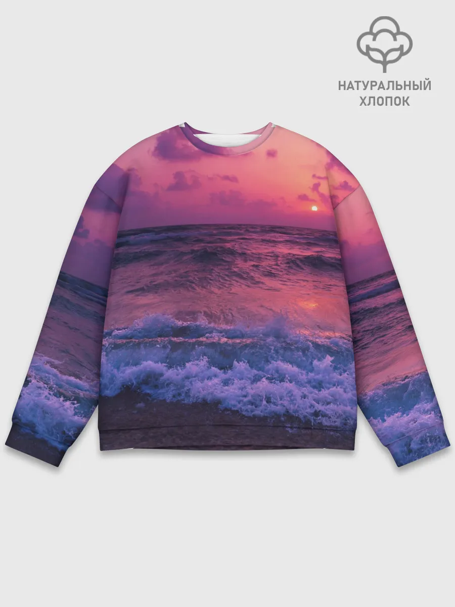 Мужской свитшот базовый / Закат на берегу