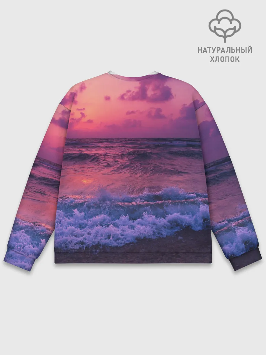 Мужской свитшот базовый / Закат на берегу