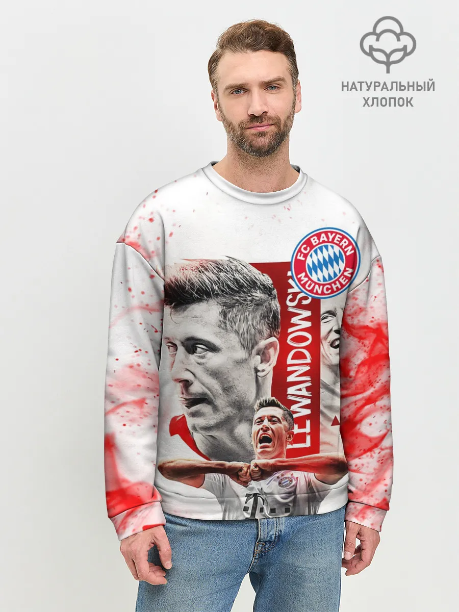 Мужской свитшот базовый / РОБЕРТ ЛЕВАНДОВСКИ / БАВАРИЯ