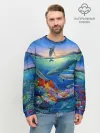 Мужской свитшот базовый / Киты и дельфины