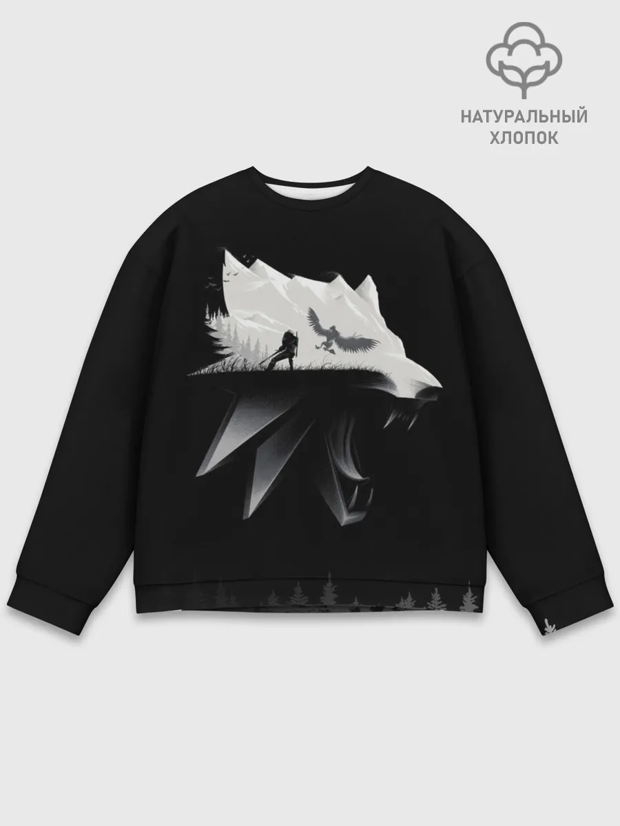 Мужской свитшот базовый / Геральт на охоте