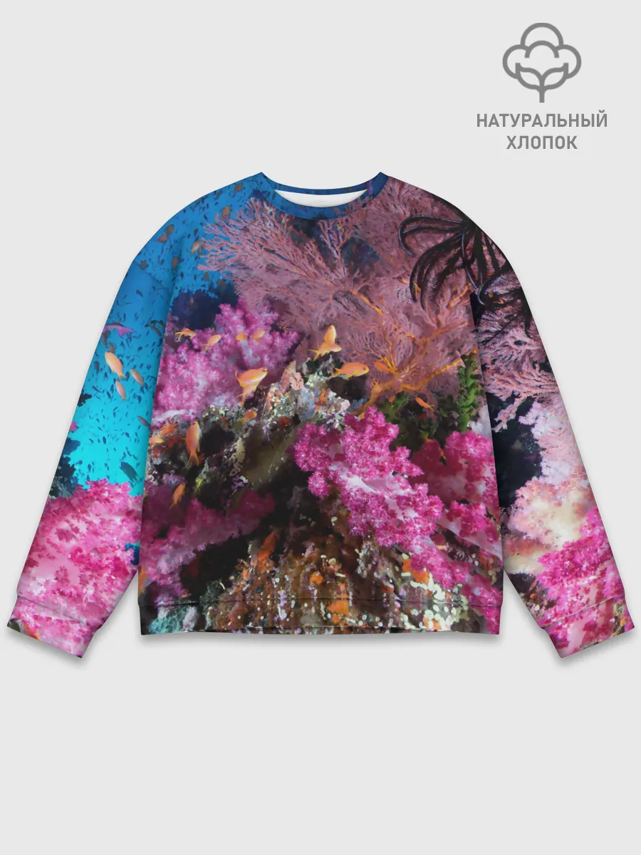Мужской свитшот базовый / Коралловые рыбки