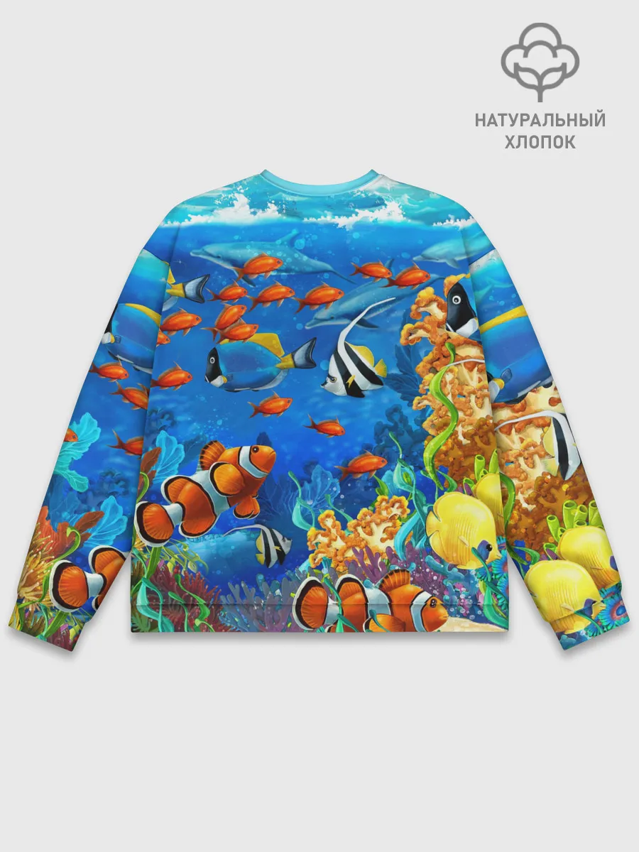 Мужской свитшот базовый / Коралловые рыбки