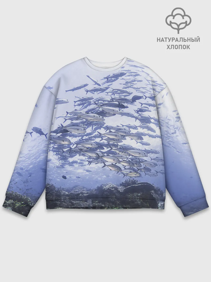Мужской свитшот базовый / Косяк рыбы