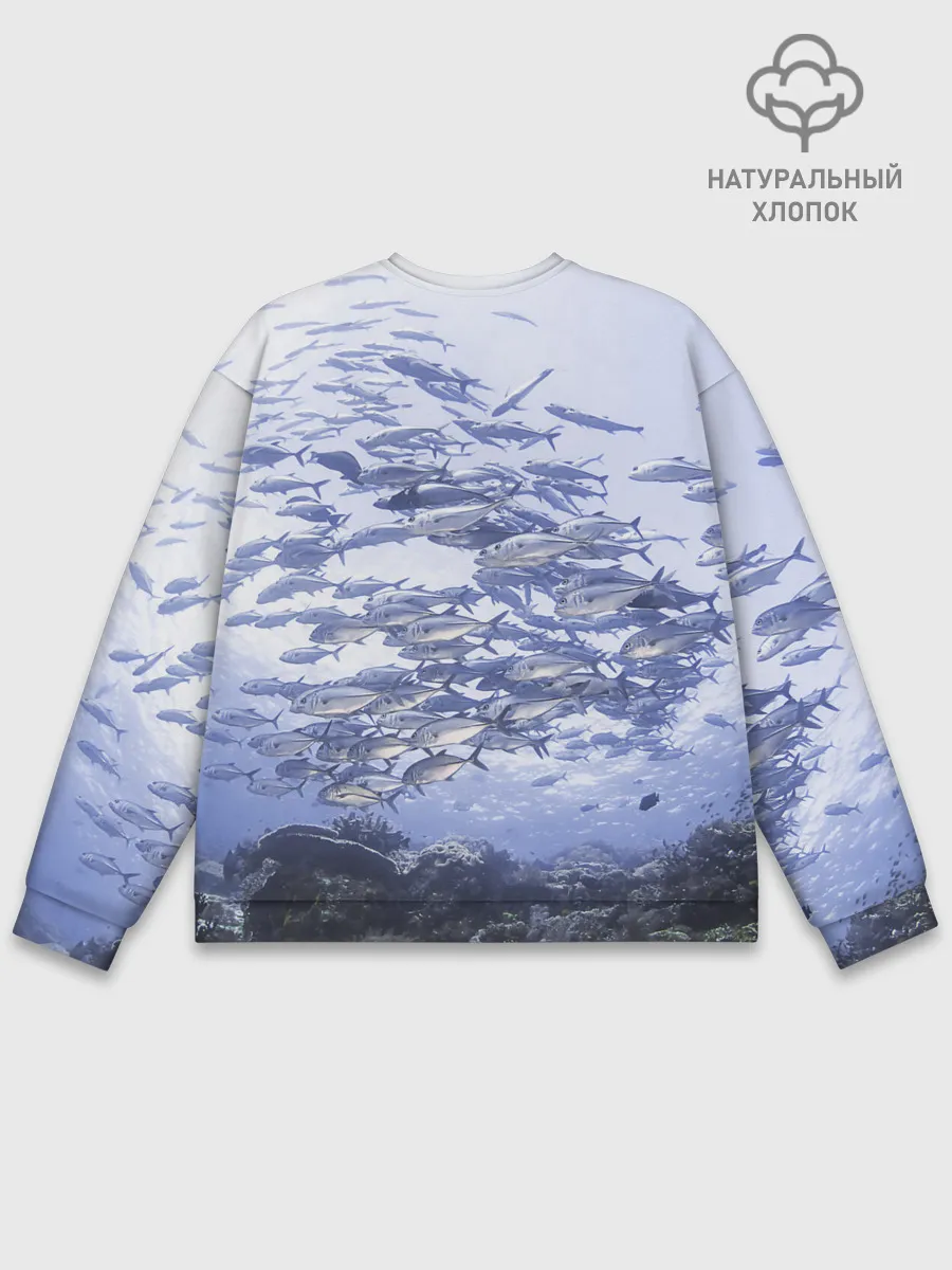 Мужской свитшот базовый / Косяк рыбы