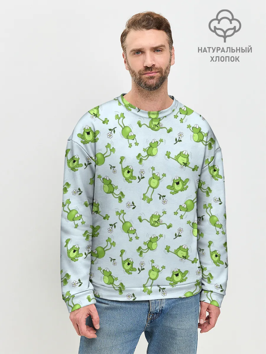 Мужской свитшот базовый / Веселые лягушки