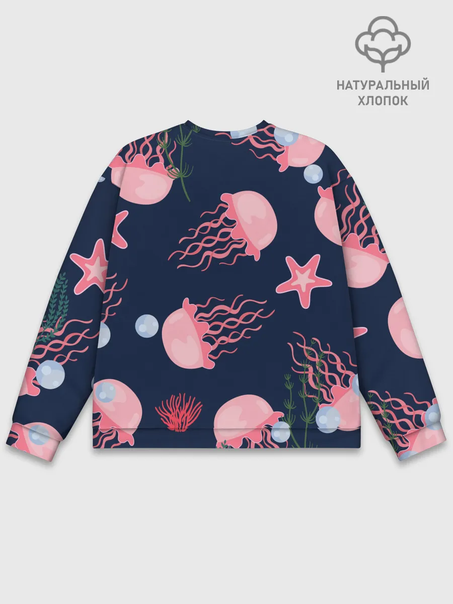 Мужской свитшот базовый / розовые медузы