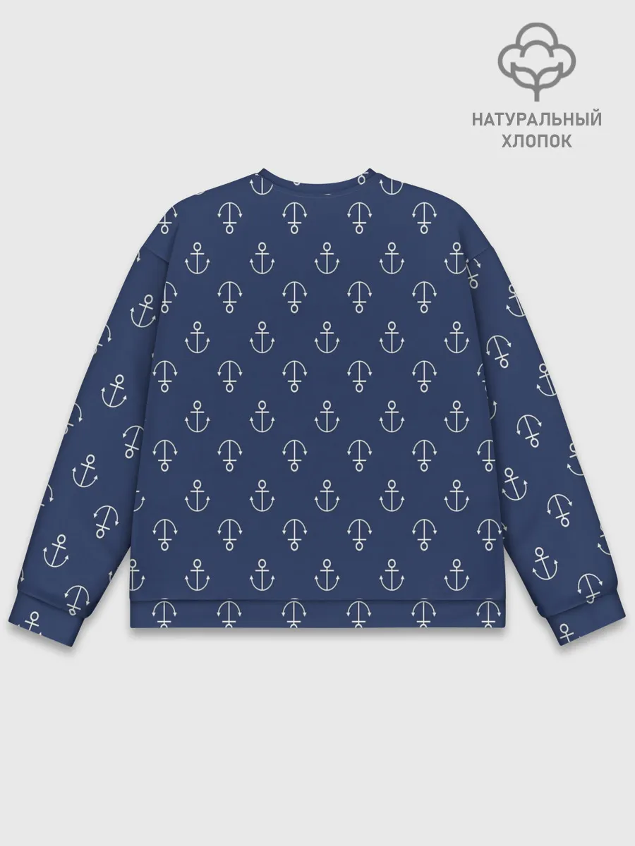 Мужской свитшот базовый / Узор якоря