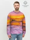 Мужской свитшот базовый / Закат на пляже