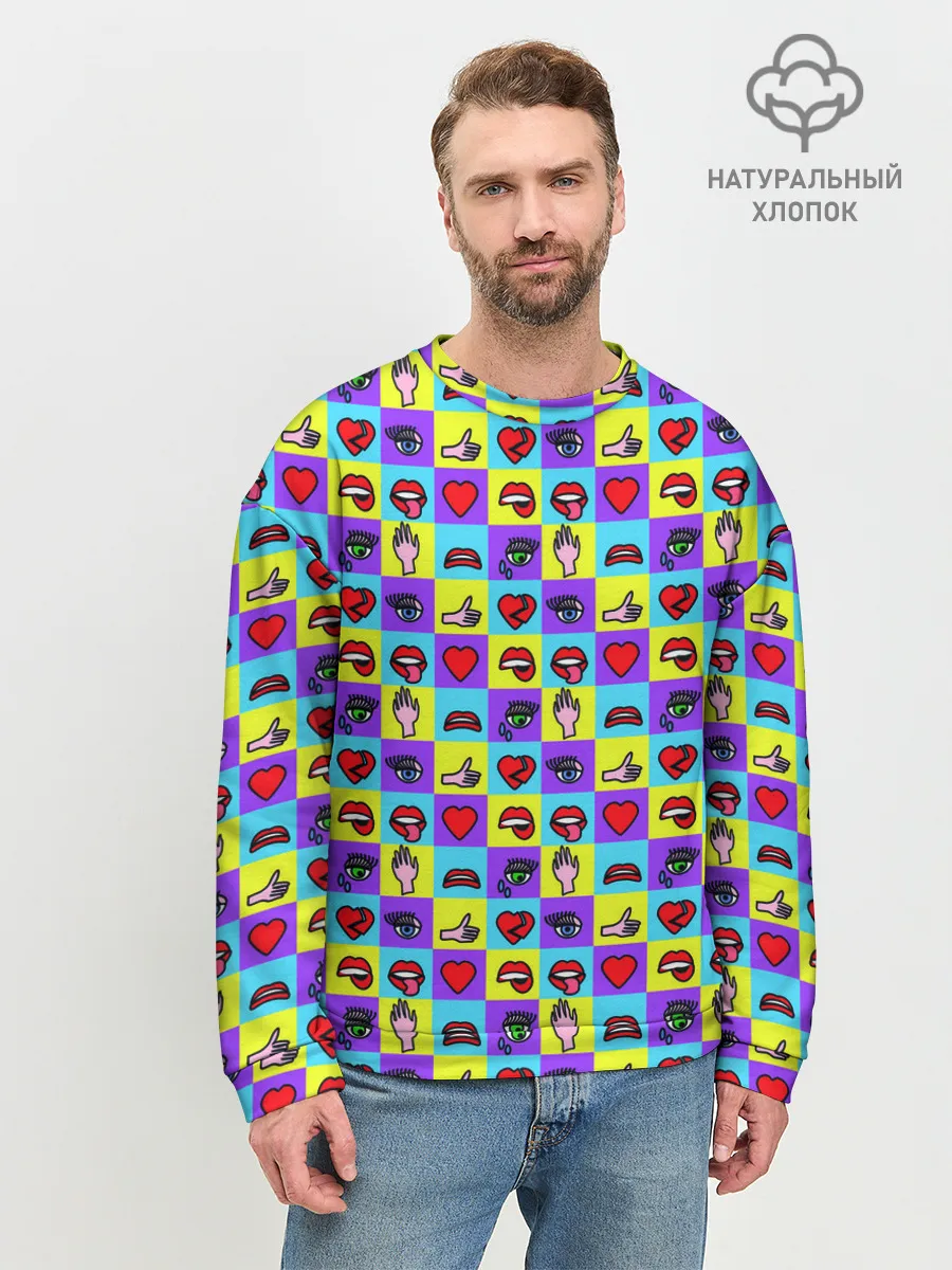 Мужской свитшот базовый / Поп-арт