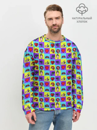 Мужской свитшот базовый / Поп-арт