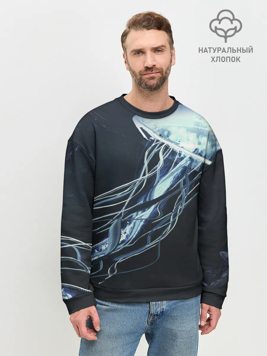 Мужской свитшот базовый / Рисунок медуза