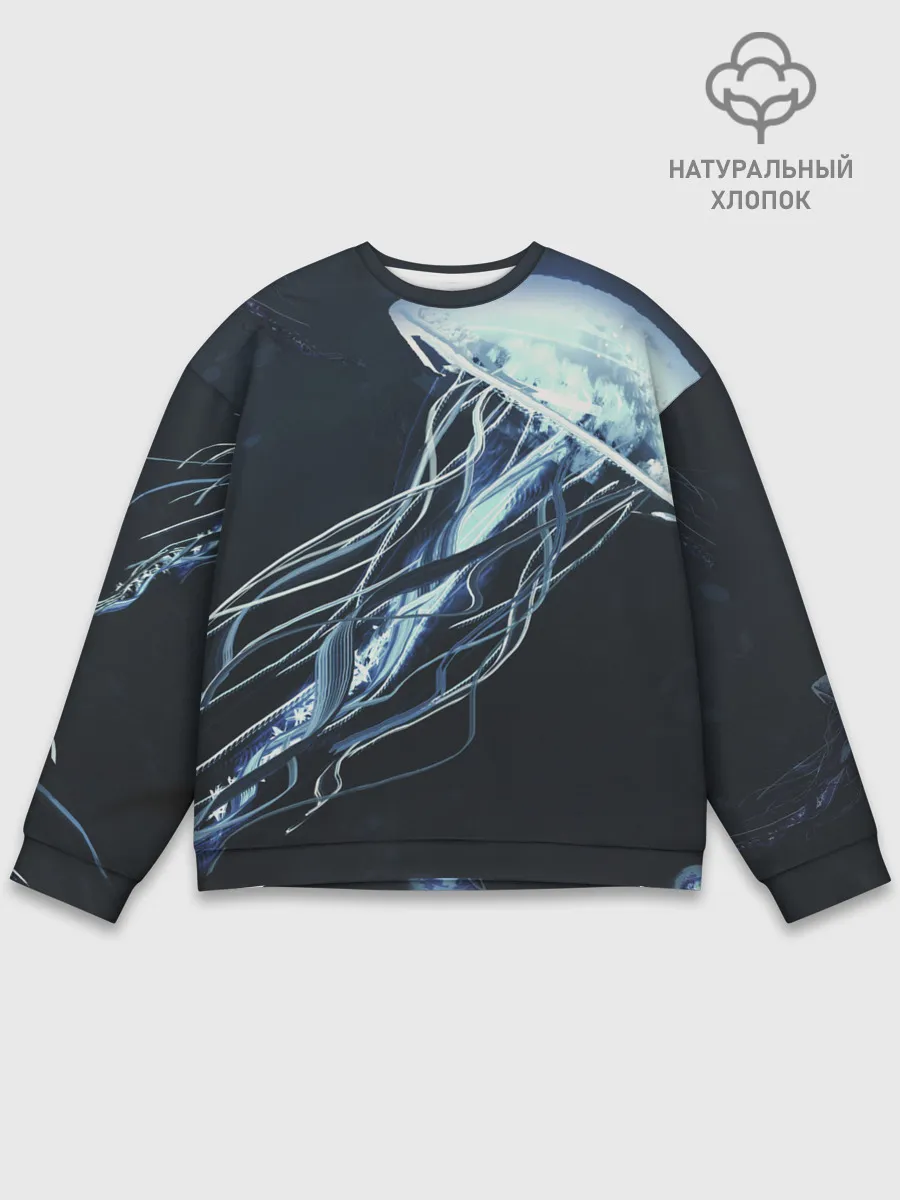 Мужской свитшот базовый / Рисунок медуза
