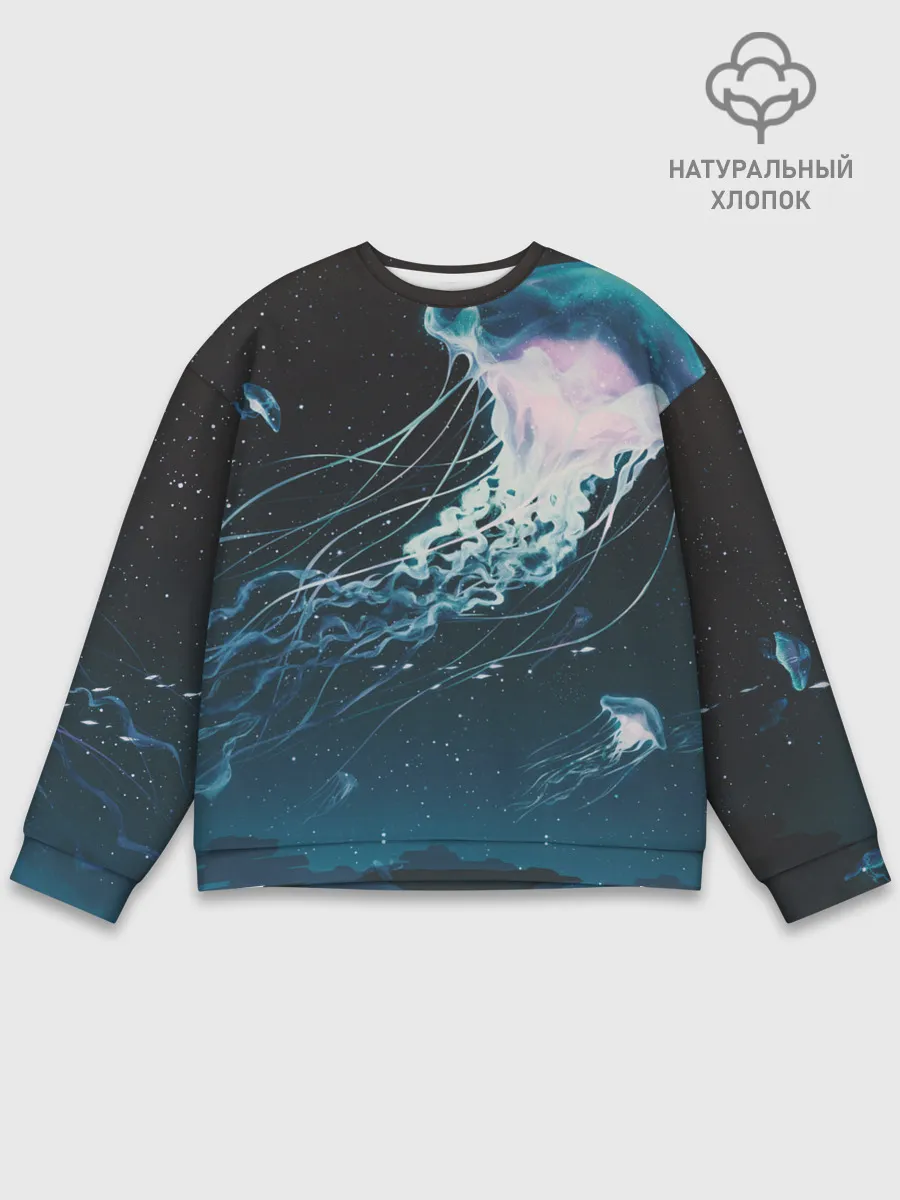 Мужской свитшот базовый / Рисунок медуза