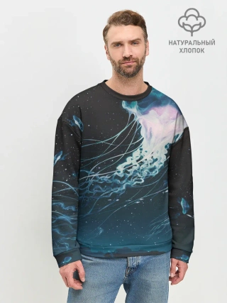 Мужской свитшот базовый / Рисунок медуза