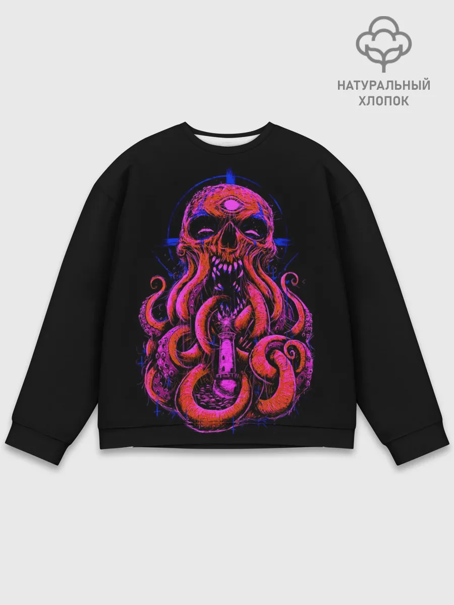 Мужской свитшот базовый / Череп Осьминог | Octopus Skull