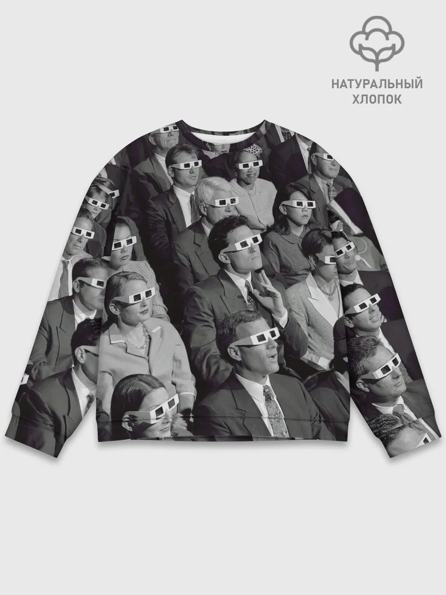 Мужской свитшот базовый / Люди смотрят фильм в 3d очках