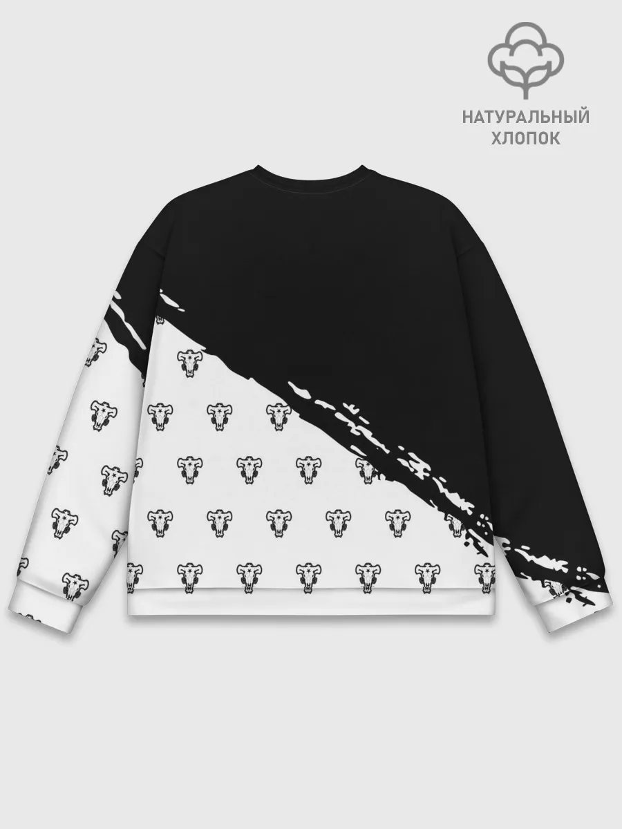 Мужской свитшот базовый / Черные быки | Чёрный клевер