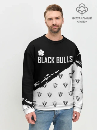 Мужской свитшот базовый / Черные быки | Чёрный клевер
