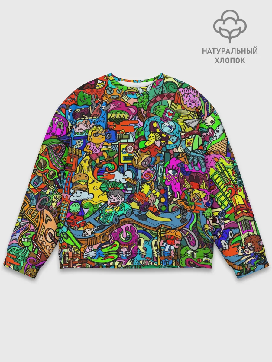 Мужской свитшот базовый / Веселые узоры